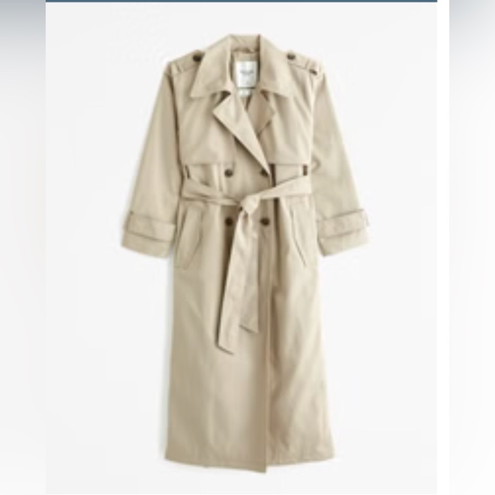 Abercrombie Full Length Trench Coat Brown Size Medium